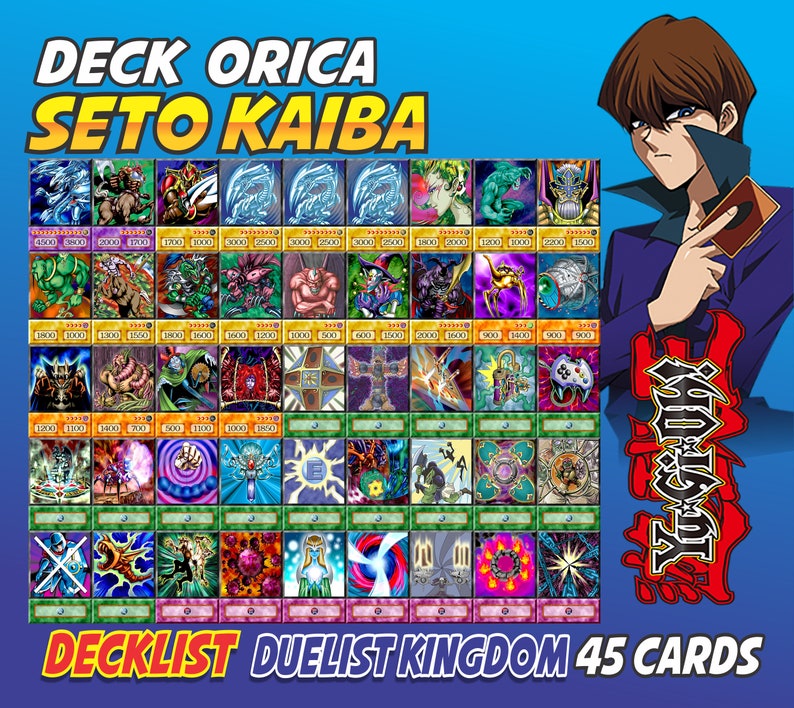 Seto Kaiba Deck 45 cards Anime Orica Yugioh Duelist Kingdom Etsy