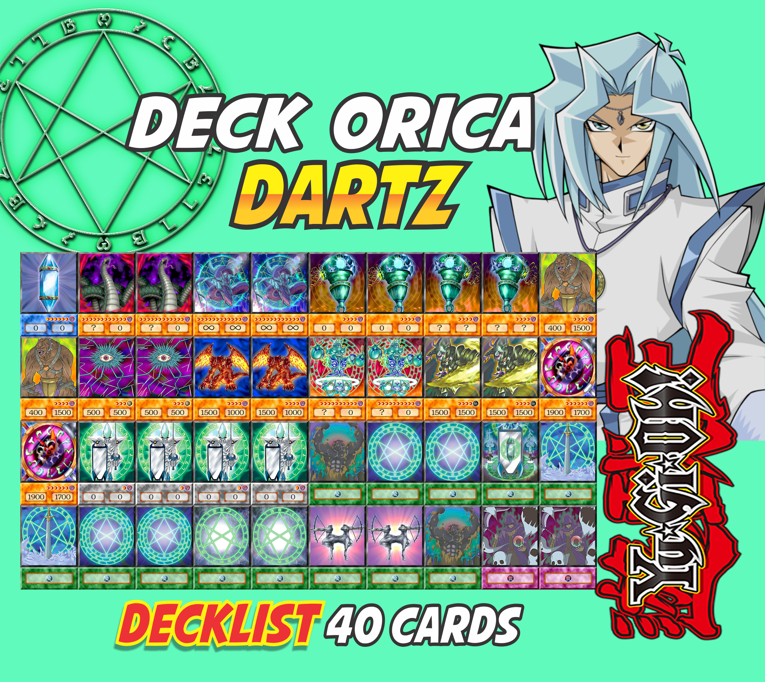 Dartz Deck 40 cartes Anime Orica Yugioh Full Deck Duel Etsy