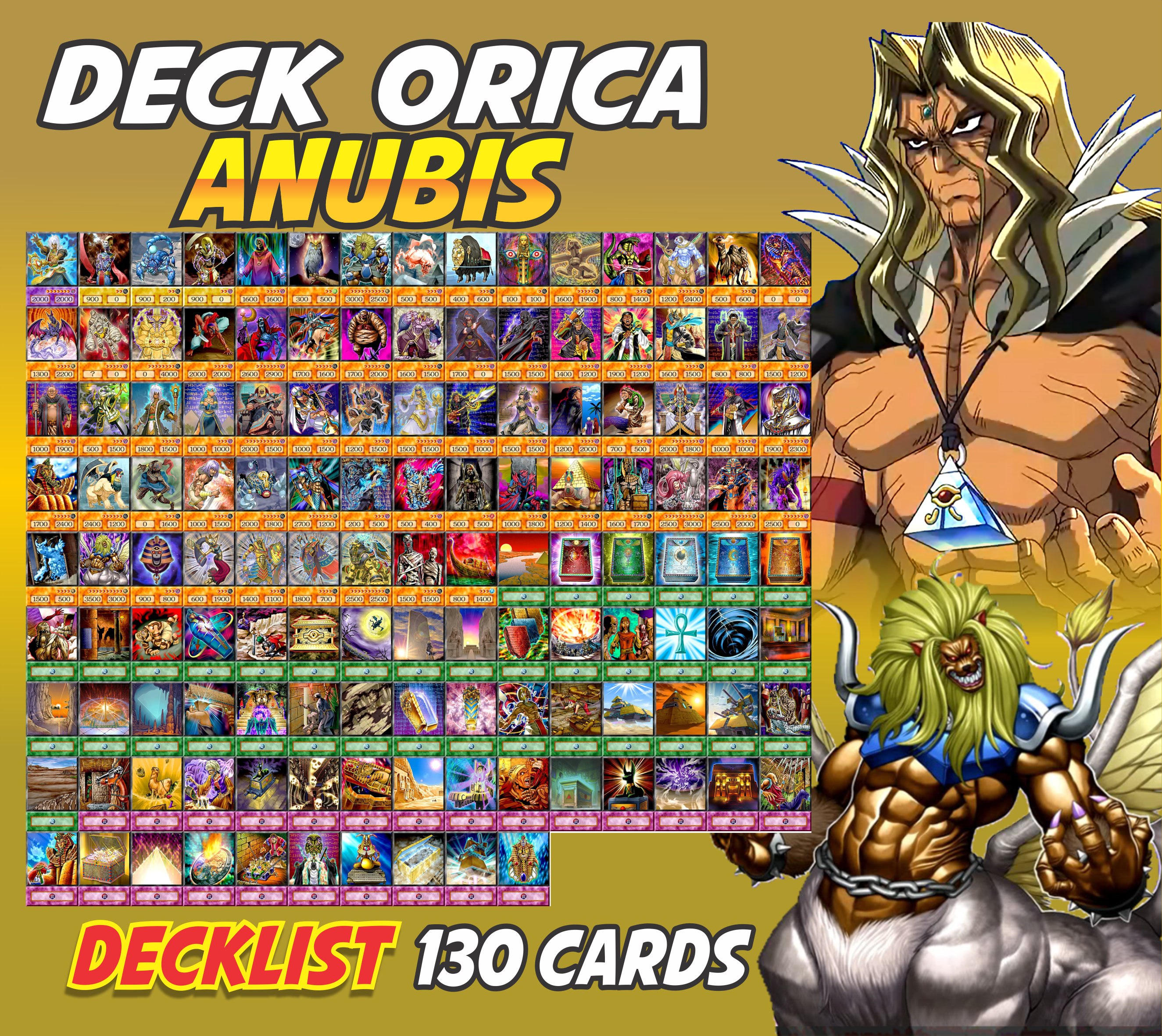 Anubis Deck Anime (130 Cards +27 Rare) Playmat & Deckbox Ygo - Etsy