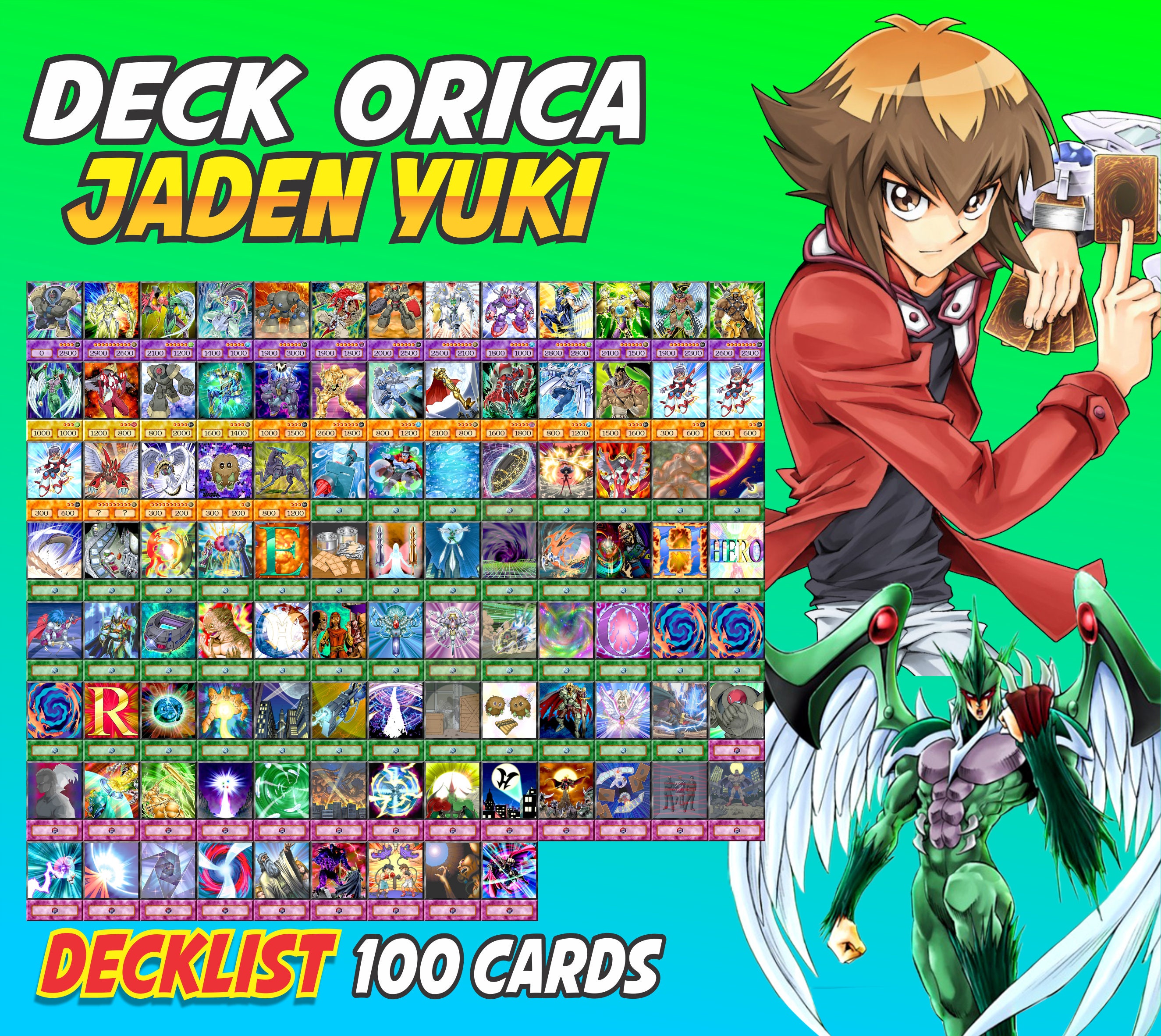 Jaden Yuki Deck 100 cartas Anime Orica | Etsy