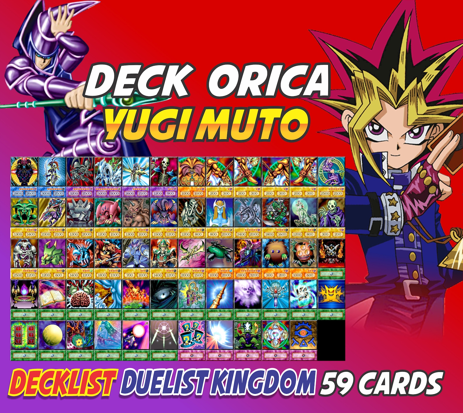Yugi Muto Deck 59 cards Anime Orica Etsy
