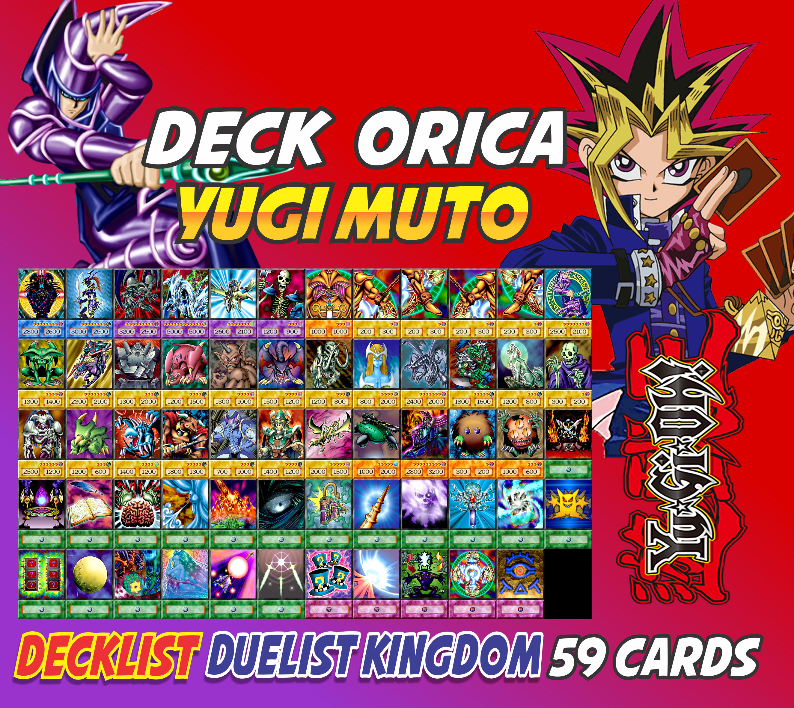 Yugi Muto Deck 59 cards Anime Orica Yugioh Duelist Kingdom Etsy