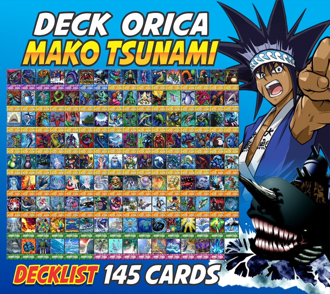 Mako Tsunami Deck Anime (140 Cards +18 Rare) Playmat & Deckbox - Etsy