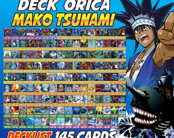 Baraja Mako Tsunami Anime (140 cartas +27 raras) Tapete de juego y caja de baraja Ygo