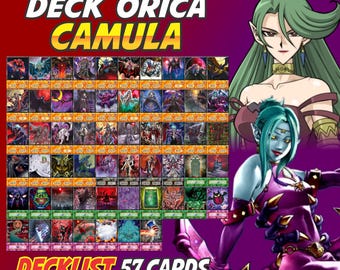 Camula Deck Anime (50 cartas +27 raras) Tapete de juego y caja de mazo Ygo