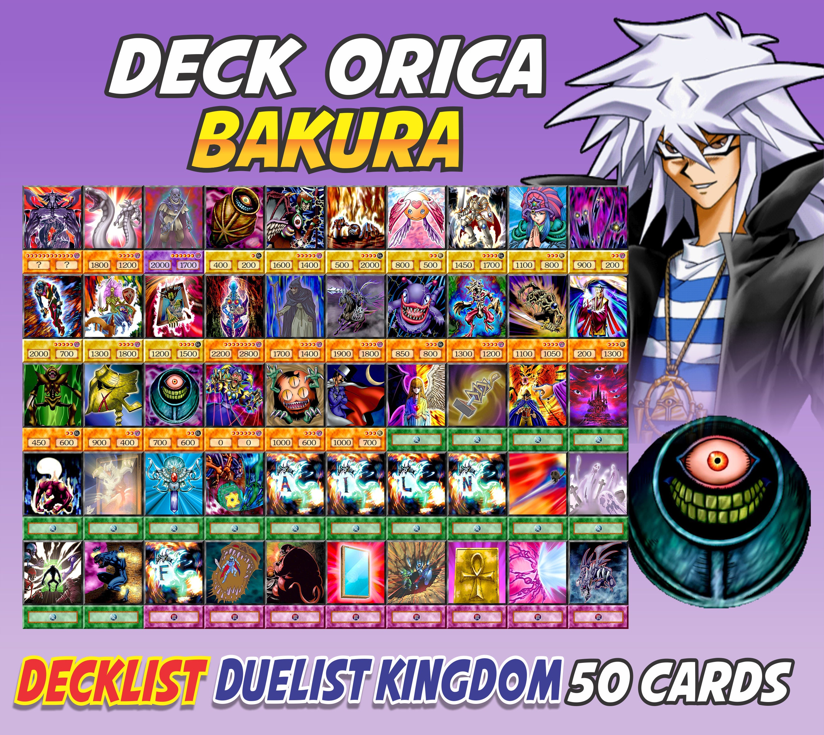 Bakura 50 Cards Deck Anime Orica duelist Kingdom Etsy Israel