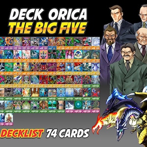 The Big Five Deck Anime (70 cartas) Incluye 18 cartas raras, caja de mazo y tapete de juego