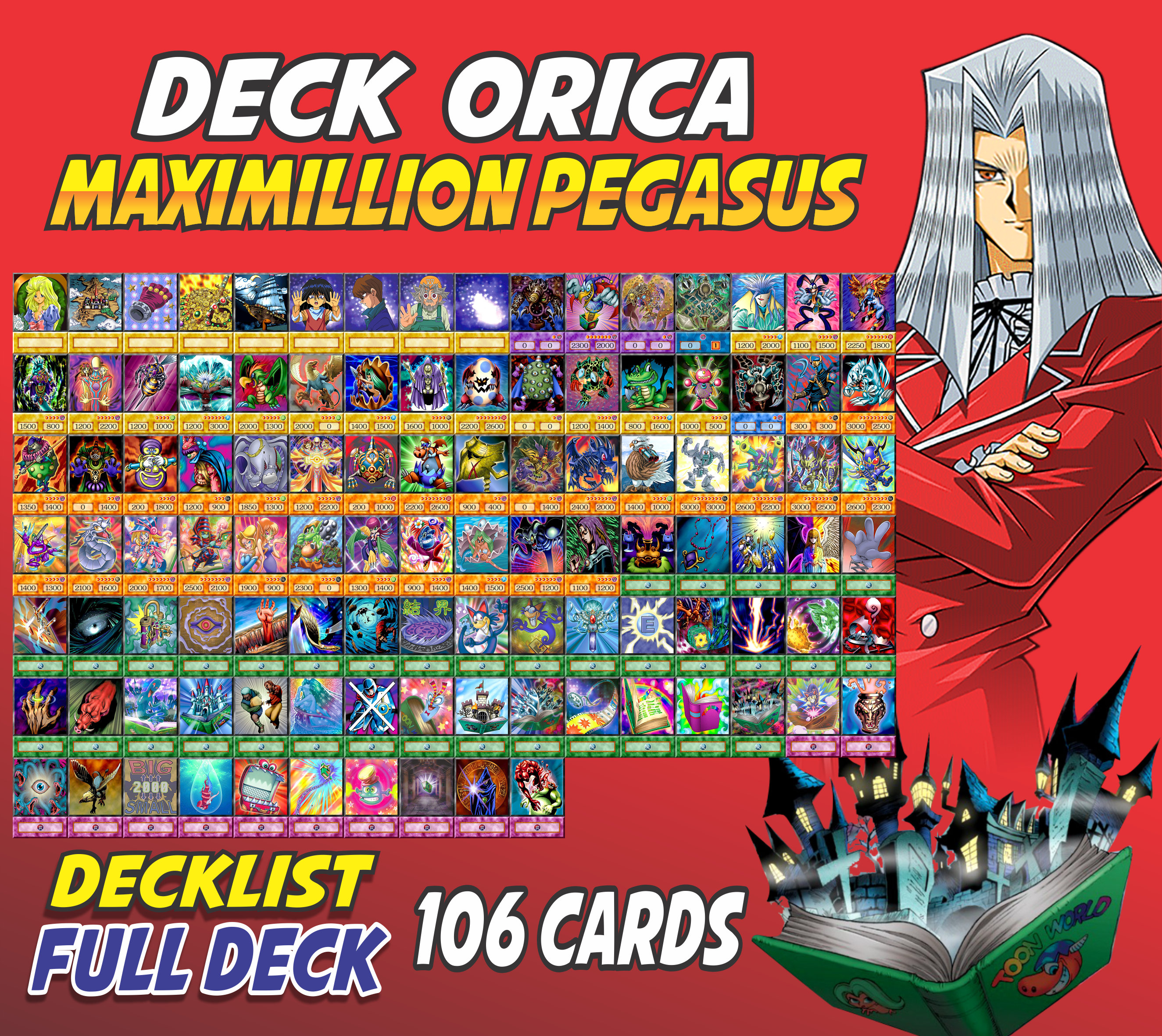 Maximillion Pegasus 106 Cards Deck Anime Orica Yugioh Etsy