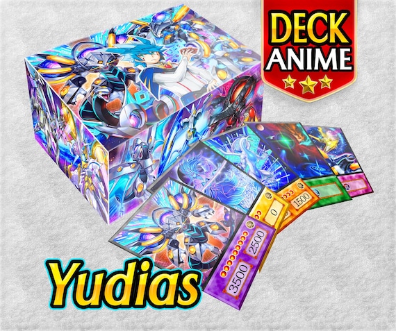 yugioh anime deck box Yudias Deck Anime (130 Cards +36 Rare) Playmat & Deckbox Ygo