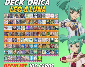 Baraja Leo y Luna Anime (100 Cartas +27 Raras) Tapete de Juego y Caja de Baraja Ygo