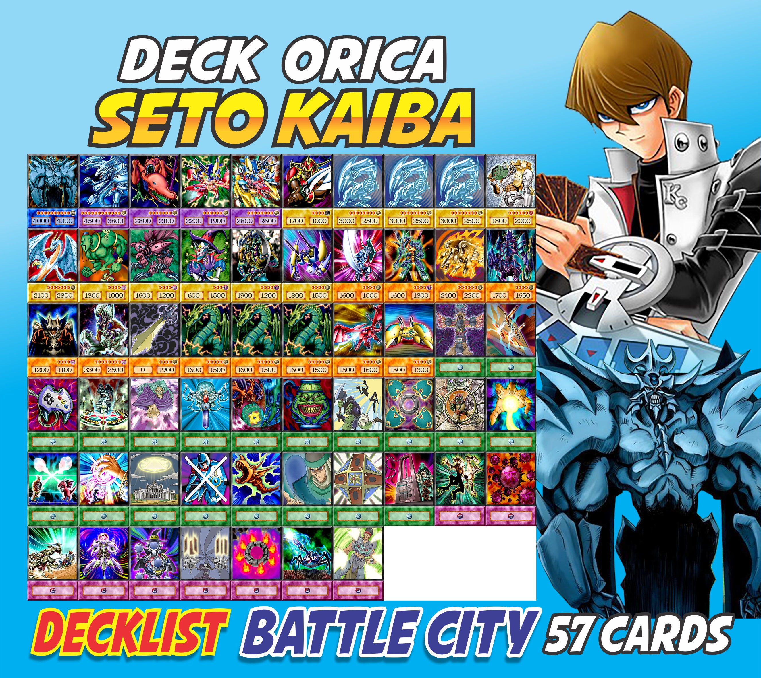Seto Kaiba 57 Cards Deck Anime Orica battle City Etsy Singapore