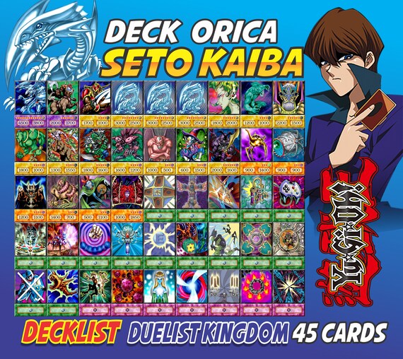 Seto Kaiba Deck 45 cards Anime Orica Yugioh Duelist Kingdom Etsy