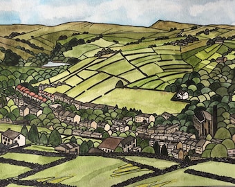Fields of the Holme Valley limited edition print - Holmbridge - Hinchliffe Mill
