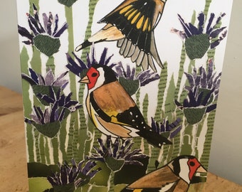 Goldfinch Charm greetings card - single card and set of five cards