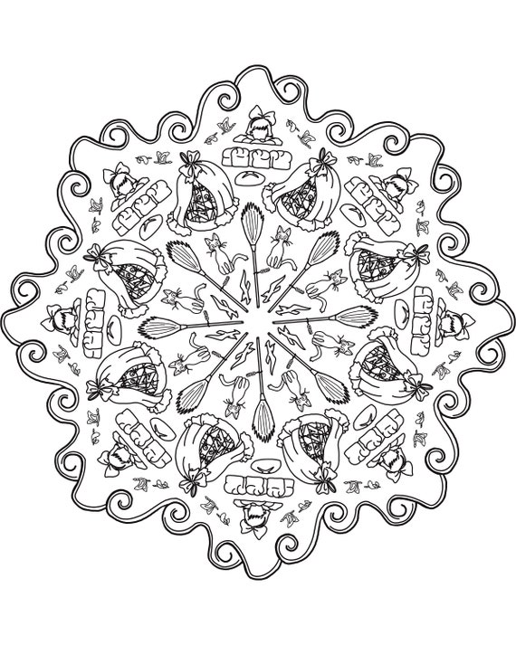 5 pack Studio Ghibli Inspired Mandala Coloring pages | Etsy