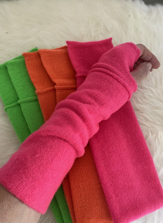 Neon Luxury 100 Cashmere Wrist Warmers Etsy UK