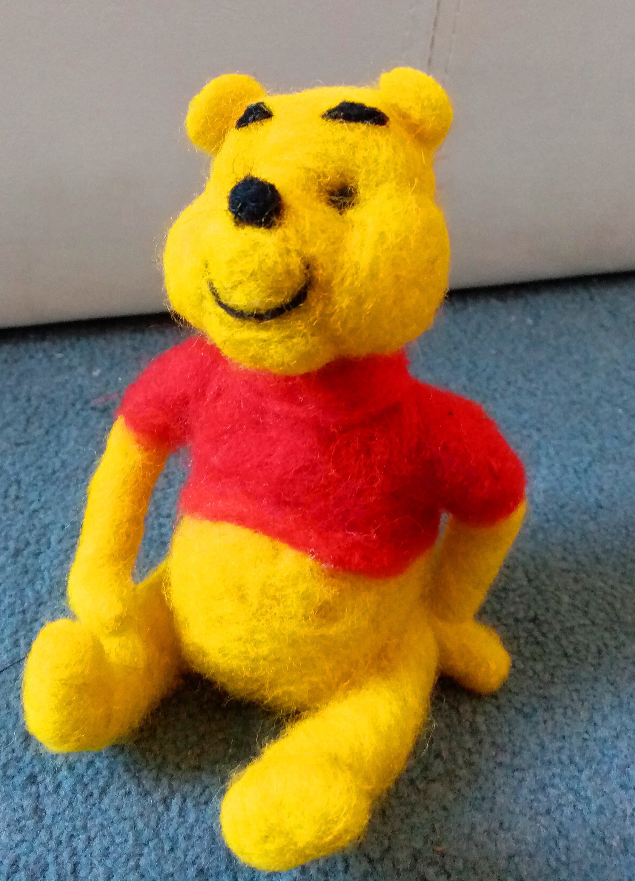 Winnie the Pooh handmade wool needle felted figure creative Etsy