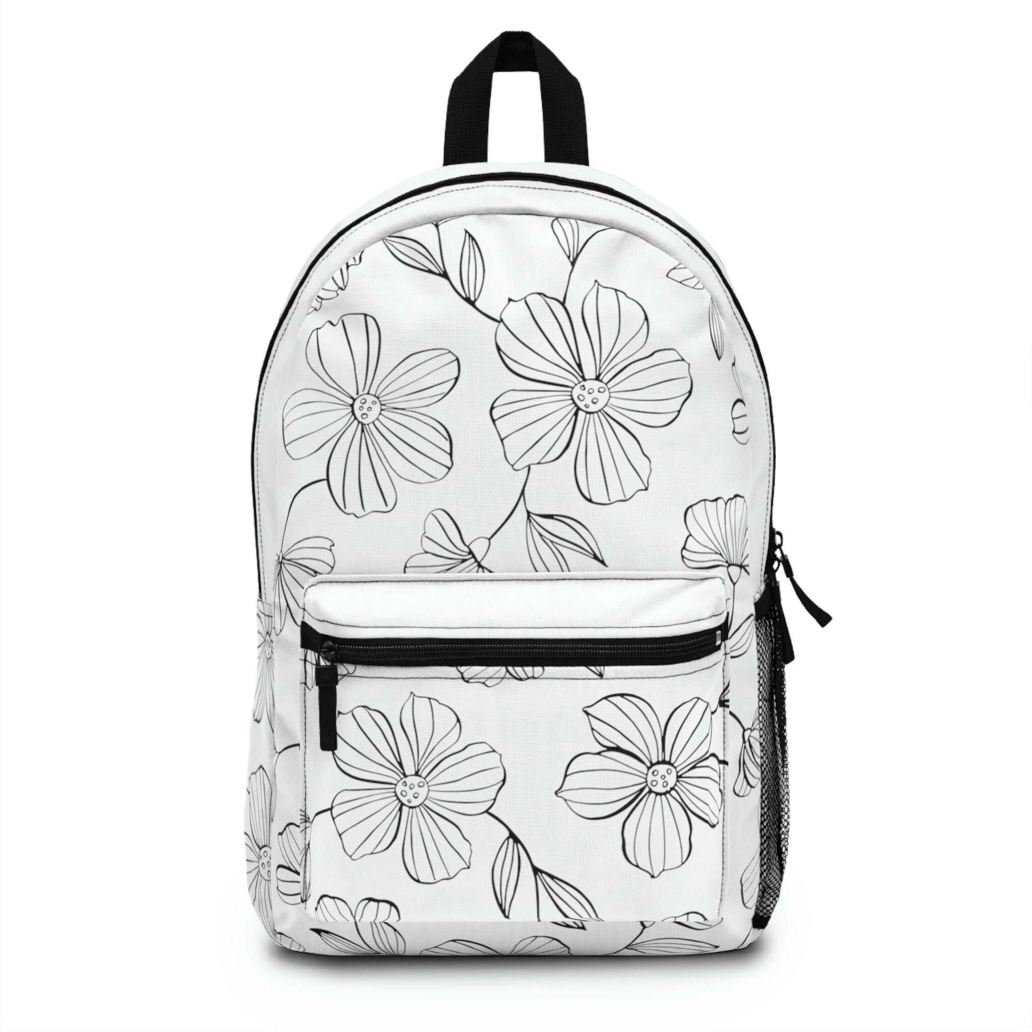 Simplistic Line Flower Backpack Teen's Backpack Kids Backpack Floral