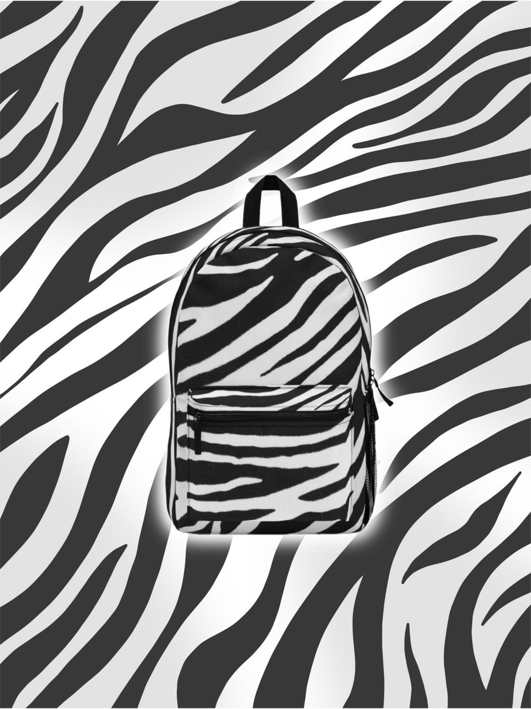 Zebra Print Backpack Kids/ Teen Backpack Zebra Book Bag Etsy