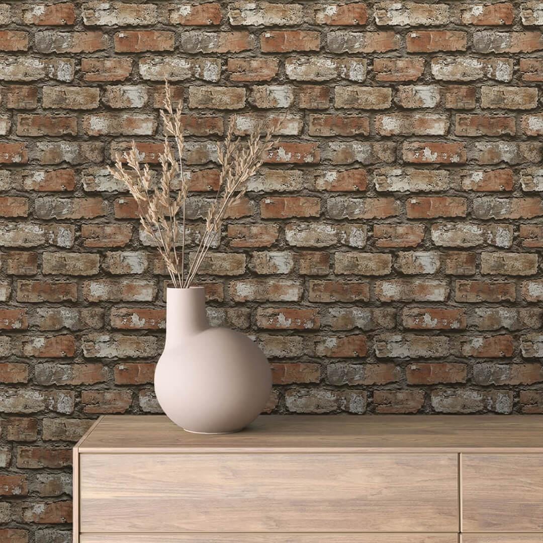 Weathered Red Brick Peel and Stick Wallpaper: Removable HD Styles - Etsy