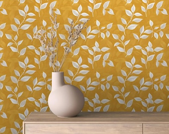 Autumn Leaves Peel and Stick Wallpaper: Removable Floral Pattern