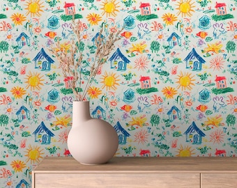 Castle Nursery Peel and Stick Wallpaper: Storybook Charm