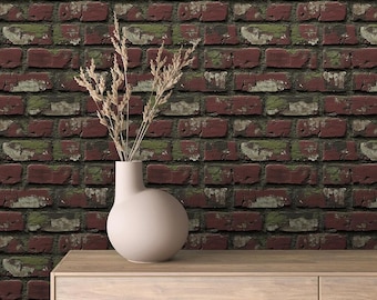 Distressed Brick Peel and Stick Wallpaper: Urban Loft Decor