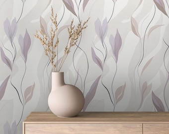 Floral Leaf Peel and Stick Wallpaper: Calming Botanical Decor