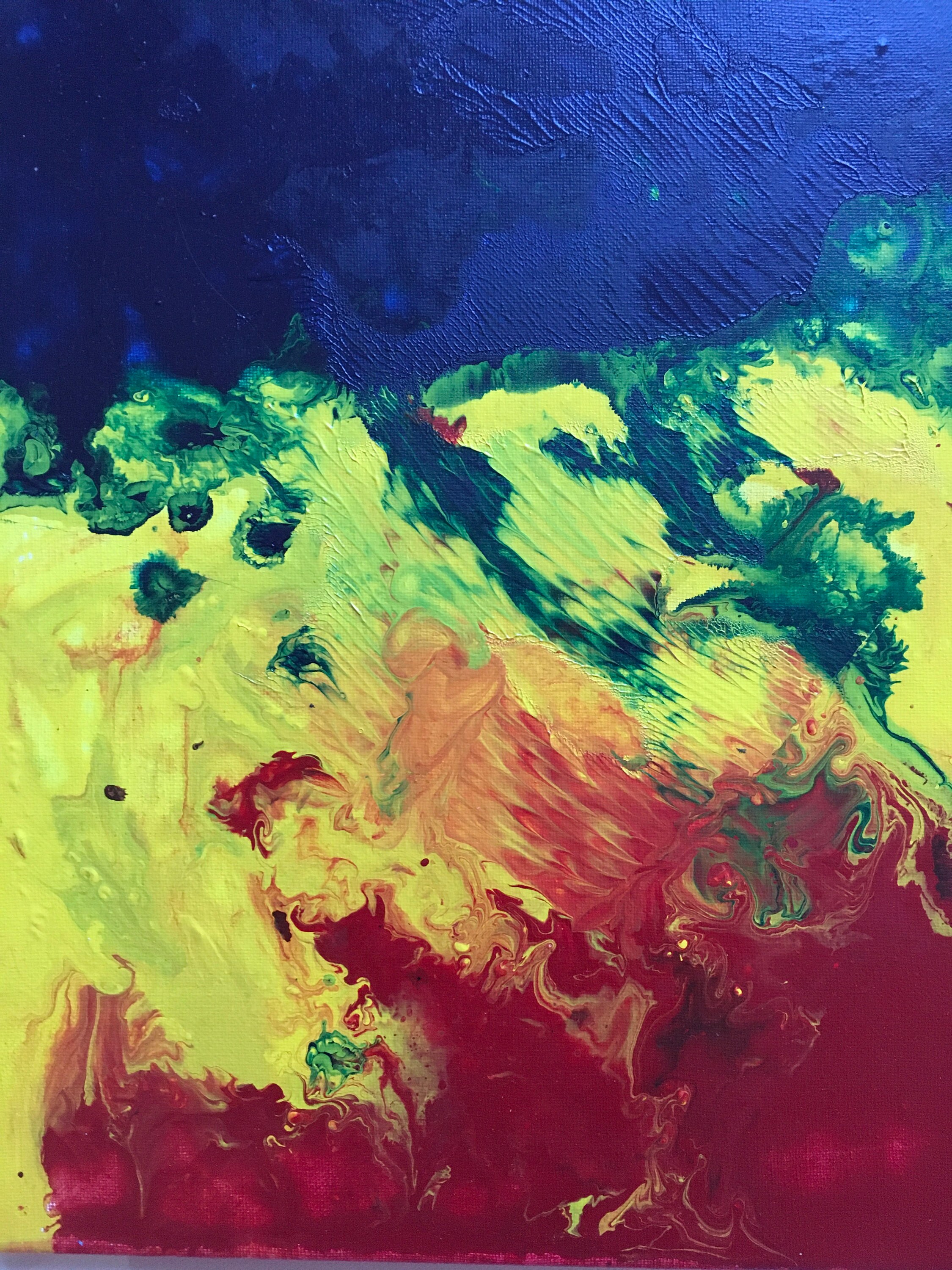 Abstract primary colors acrylic paint pour Etsy