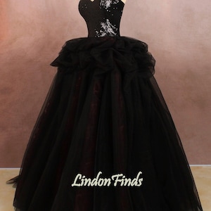 Black sequin prom dress tulle full wedding ball gown,princess a line evening gown,sweetheart party gown