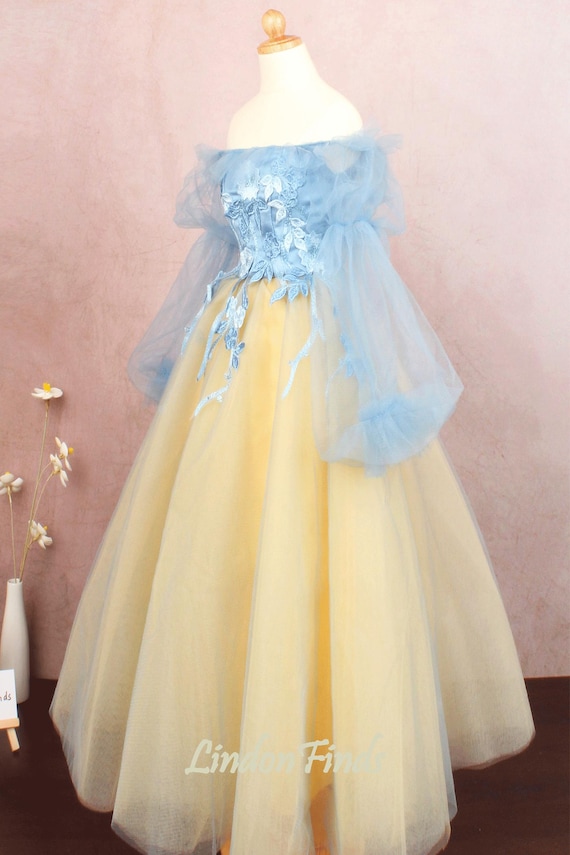 yellow and blue prom dresses Blue Sparkly Sequin Short Prom Dresses, A-line Off Shoulder Fairy Prin –  bridalsew