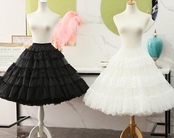 Lolita Organza Lace Cosplay Petticoat，Underskirt Short Women Black Petticoat,Wedding Accessories 2022