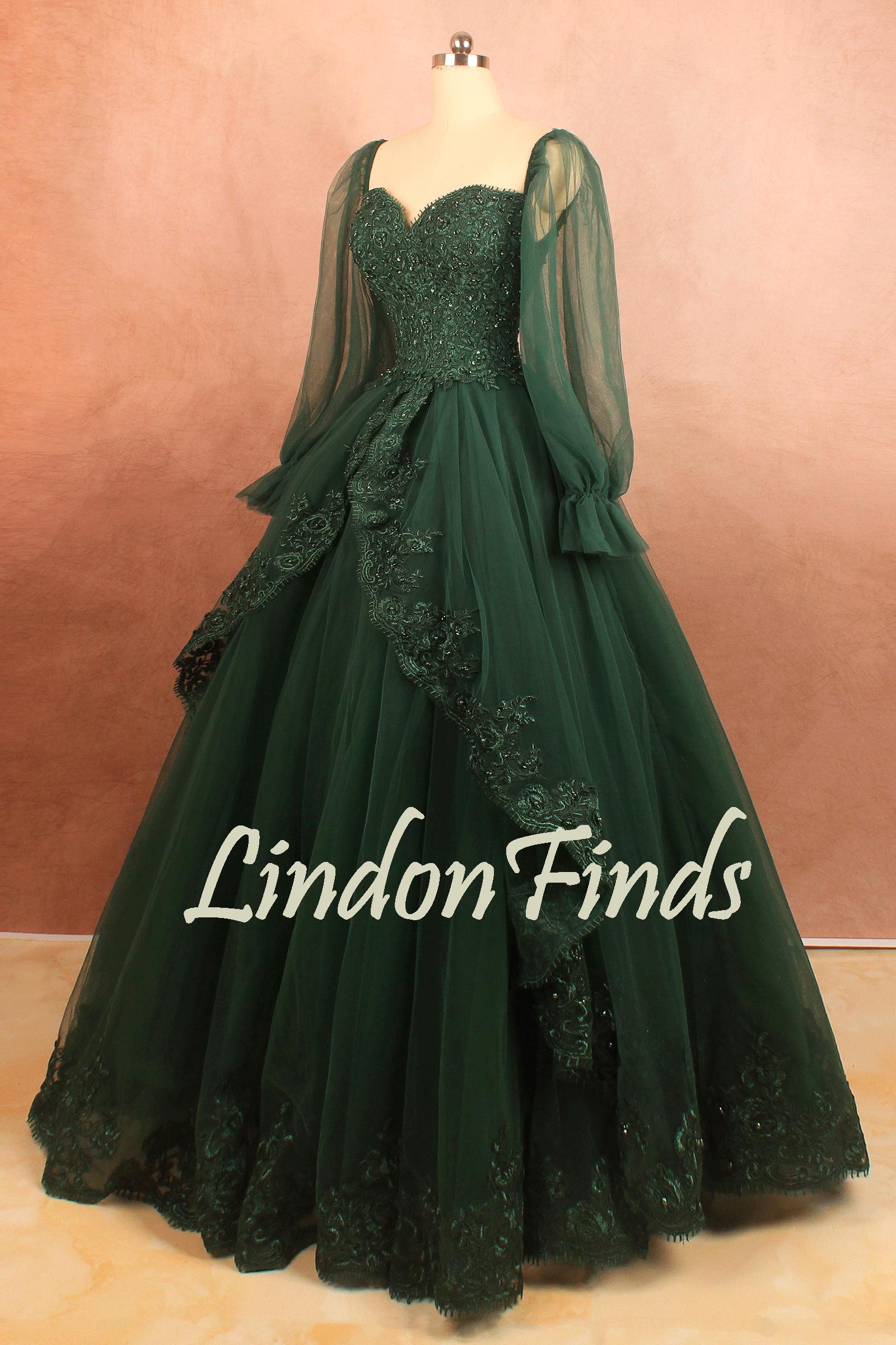 elegant green prom dresses Green Prom Dress 2023 A-line One-shoulder Sleeveless Tulle with Appliques Sash/Ribbon Bow(s) 6 / Black main image 0