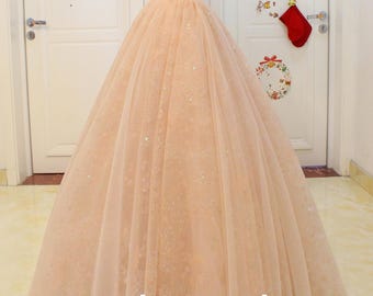 Pink Off the shoulder tulle wedding ball gown,3D flower prom dress,princess formal party dress