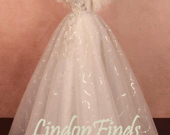 Gray Sequin Wedding Gown, Off Shoulder Lace Applique Prom Dress