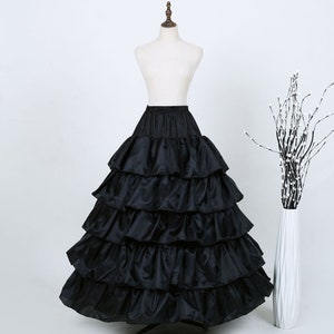 Black and White Petticoat/ 5 Tier Petticoat / Bridal Petticoat / Wedding Petticoat /Long Petticoat / Gown Petticoats /Stretchy Waist Control zdjęcie 2