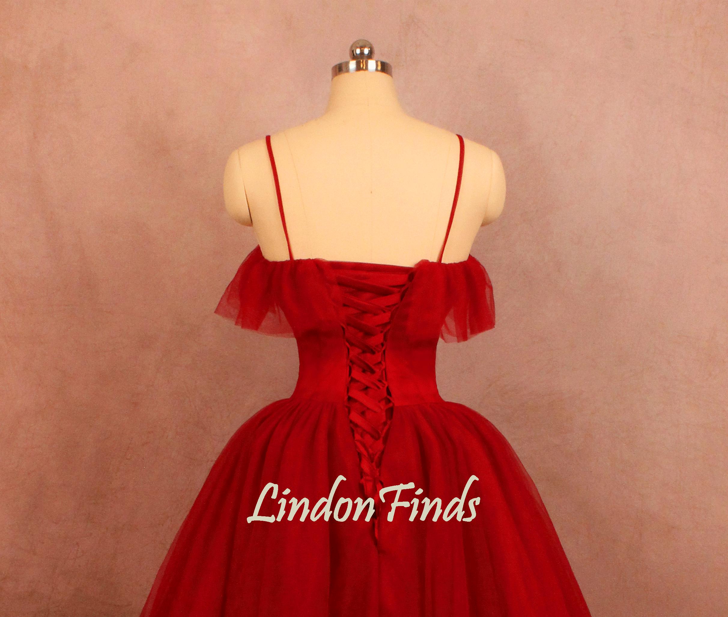 Lace and Tulle with Beaded Long Gowns Burgundy