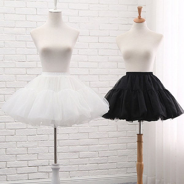 Jupon en organza ivoire, mariage nu Crinoline courte, robe de bal à volants sous-jupe courte, jupe bouffante