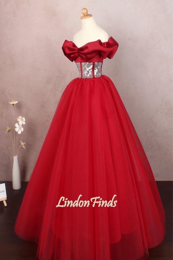 strapless open back dress Long Red Satin Prom Dress with Sweetheart Neckline Mermaid Cut and Bow  Detail – misshow.com