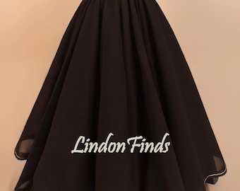 Chocolate Chiffon Maxi Skirt, Custom Women's Prom Dress