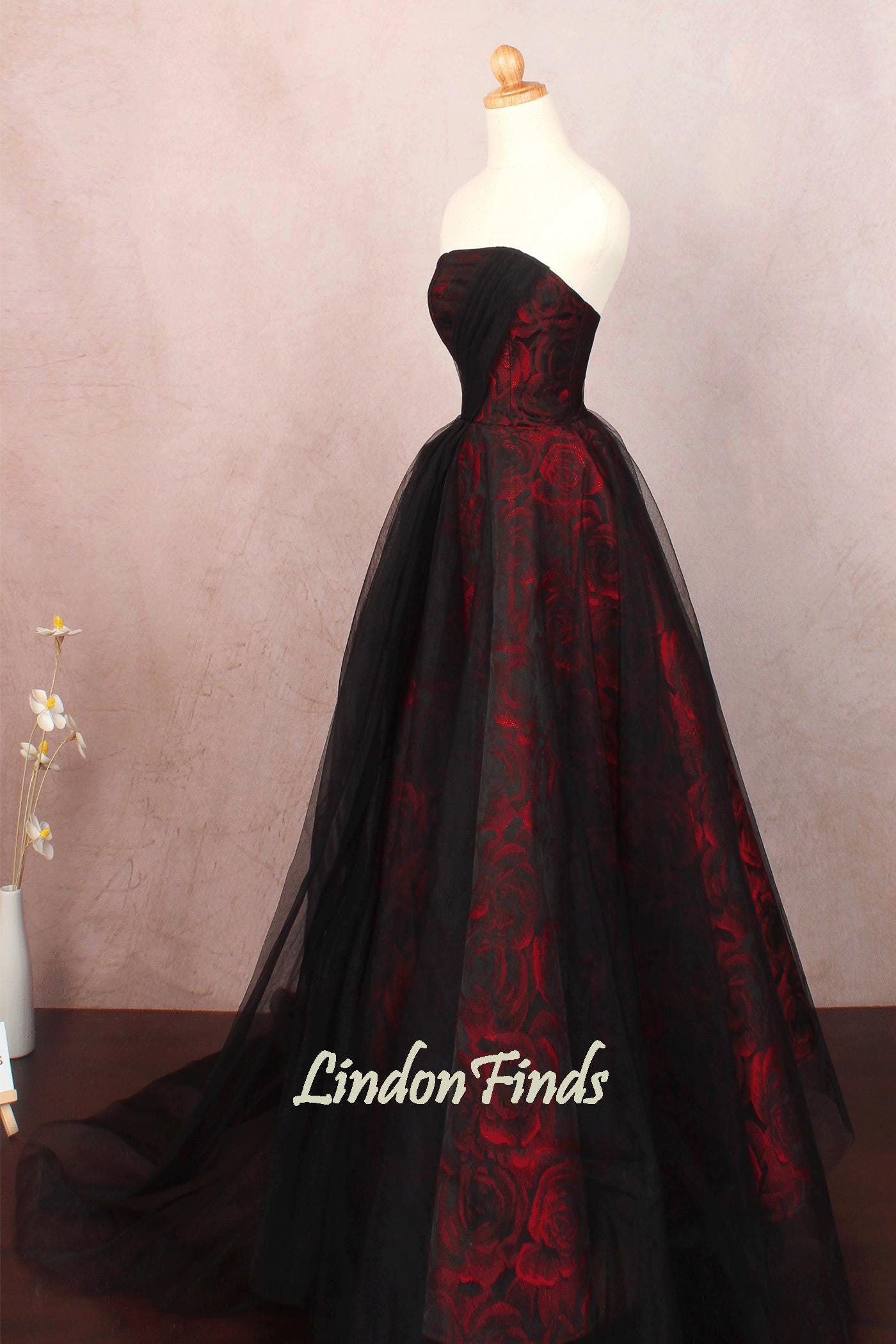 Red and Black Masquerade Dress