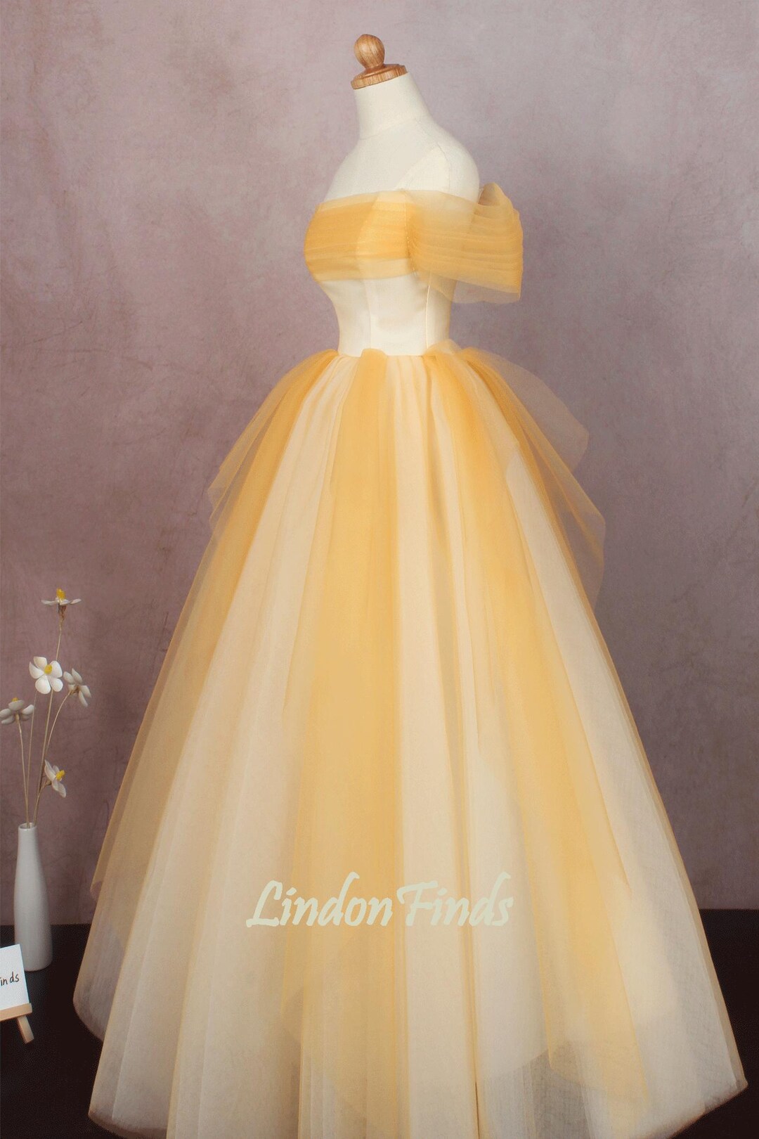 Angel Sleeve Goldie Locks Gown - Old Town Tulip main image 1