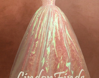 Pink colorful Organza ball gown beading lace bridal prom dress princess fairy party gown