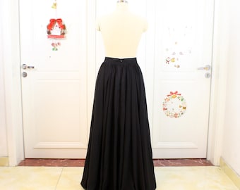 Black Chiffon Maxi Skirt, High Waisted Prom Skirt