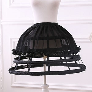 Women Victorian Bustle Cages Hoop Skirt, Cage Skirt for Women, chiffon petticoat,Pannier Petticoat zdjęcie 3