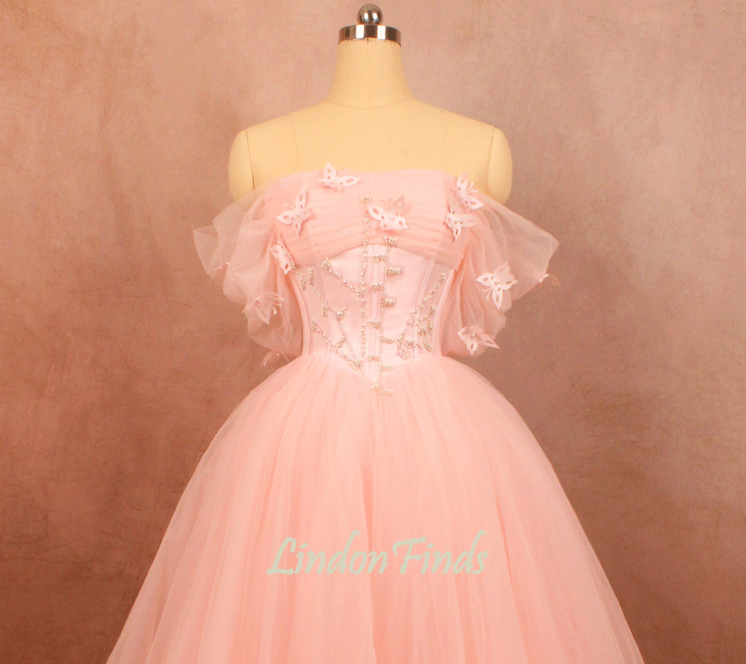 Off Shoulder Pink Tulle Prom Dress - Etsy
