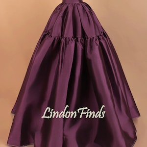 Purple taffeta prom skirt,custom size party skirt,women formal skirt,midi skirts
