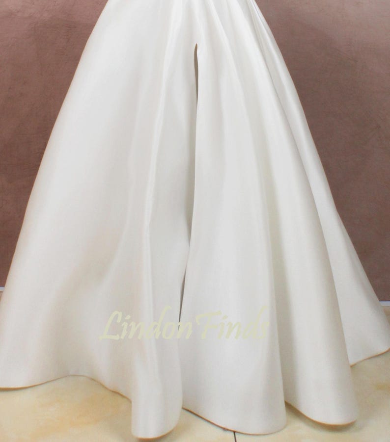 Elfenbein Satin Hochzeit Rock, handgemachte volle Braut Abschlussball Röcke Bild 5
