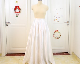 Long Ivory satin Skirt Maxi Skirt Wedding Skirt Womens Maxi Skirt ,Prom Skirt