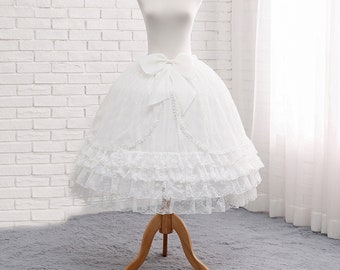 Weißer Petticoat, Unterrock, Flauschiger Petticoat, Cosplay Partykleid Petticoat, Lolita Petticoat, Ballett Tutu Rock Rockabilly Crinoline